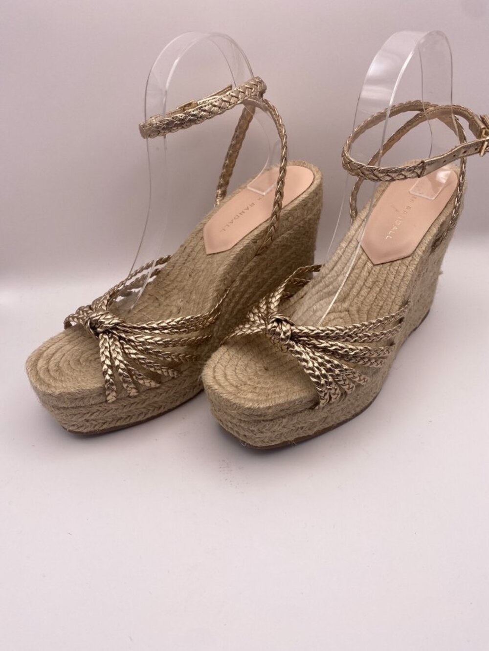 Loeffler Randall Womens Pamela Mignon 130MM Knot Espadrille Wedge Sandals Sz 9